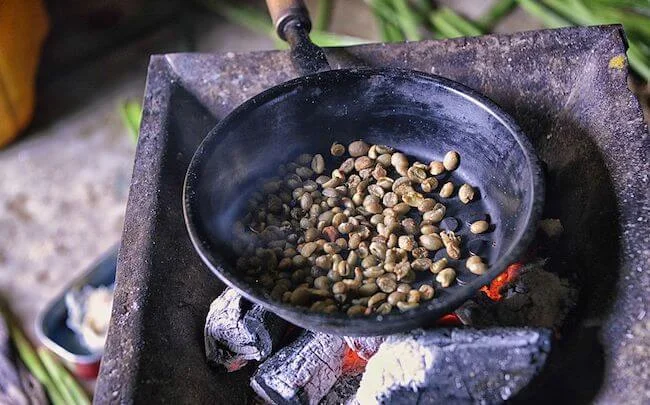 ethiopia coffee beans roasted ceremony