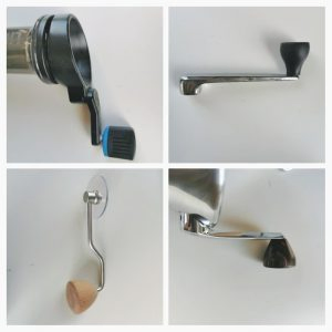 hand crank from four different hand grinders