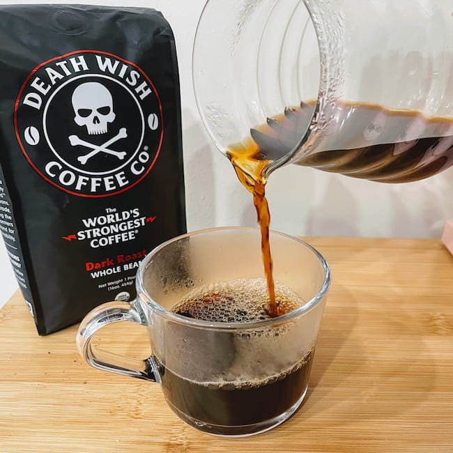 death wish coffee brewed as pour over v60
